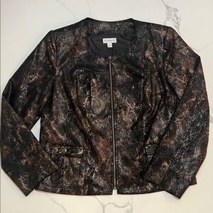 Susan Graver Black and Brown Snakeskin Blazer